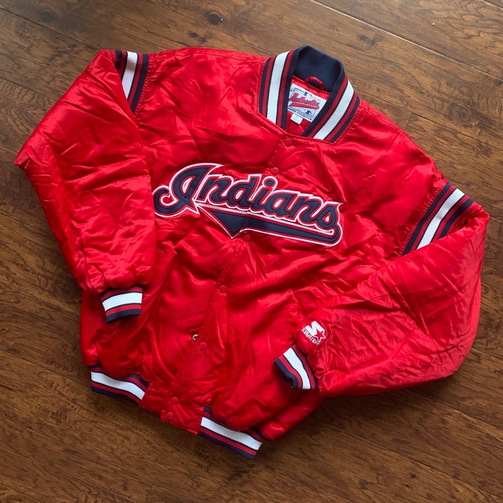Vintage 90s Starter Cleveland Indians Satin Jacket
